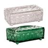 Stylish Transparent Tissue Dispenser Glass Napkin Holder Paper Towel Organizer For Bathroom And Dining Table