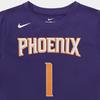 Nike T-Shirt Youth Suns Devin Booker #1 Letter Embroidery Casual Sports Pullover Short Sleeve Kids Tops Purple 3Z2B7BCMW-SUNDB