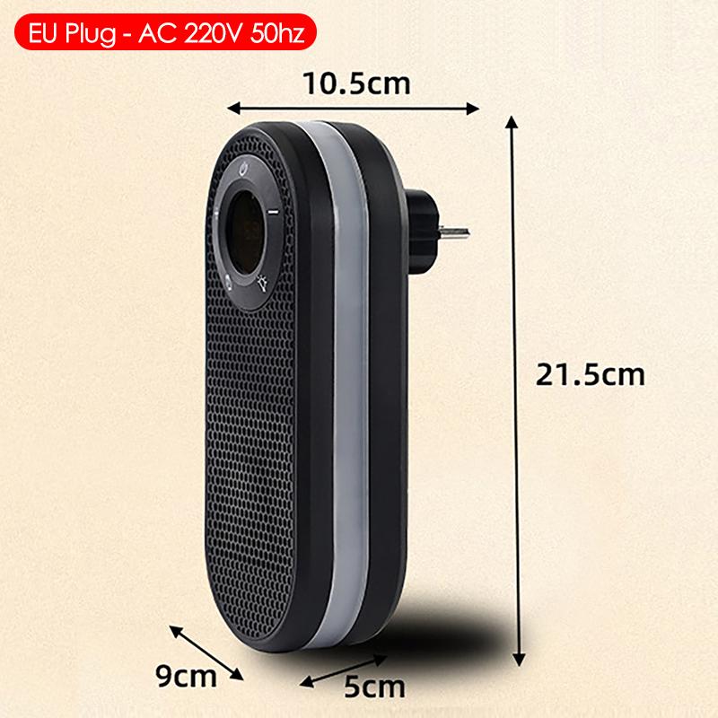 

Wall-Mounted Fan Heater with 5-Color Night Light Plug-in Electric Heater Portable Timed Silent Overheat Protection Warmer