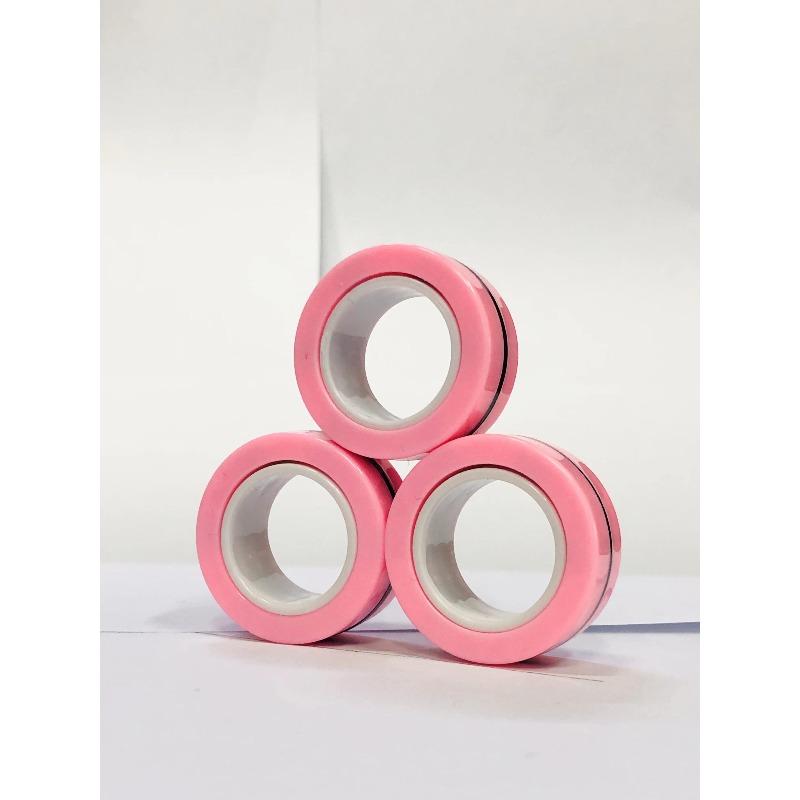 3pcs Anillos Magnéticos para Dedos Coloridos Set de Juguetes Fidget Imanes para Adultos Anillos Giratorios para Aliviar el Estrés Alivio de la Ansiedad Terapia
