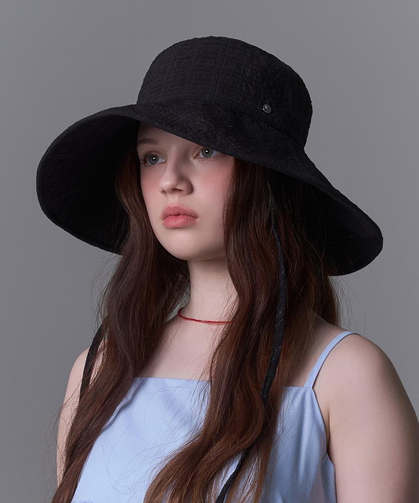 Hwaiteusaenjeu Check Waffle Airy Floppy Hat Messina (5 Colors)