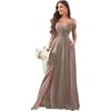 1011 new evening dress European and American bridesmaid dress suspender long dress solid color banquet evening dress