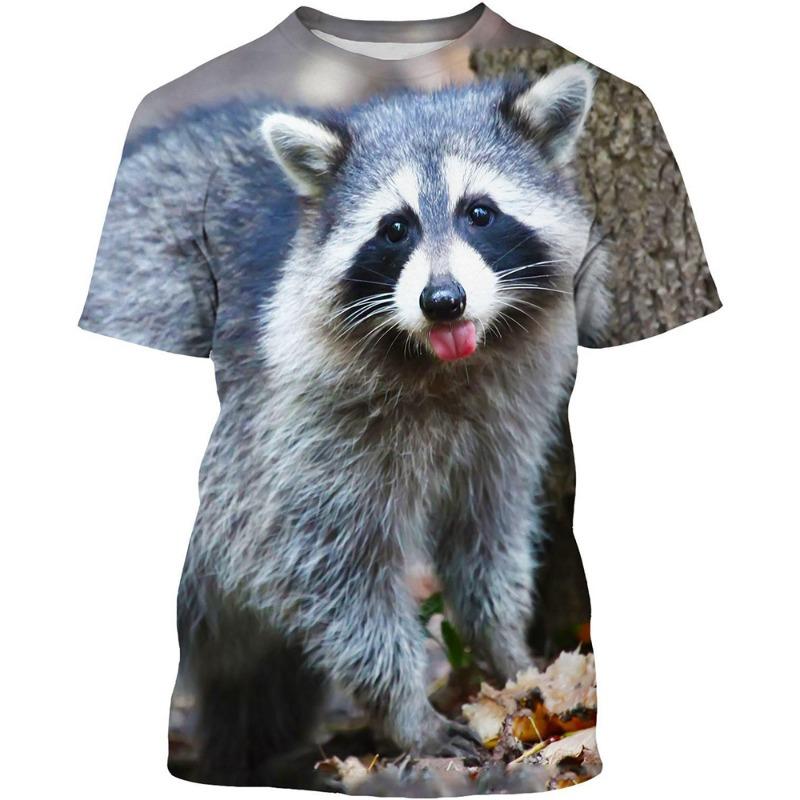 Raccoon 3D Print T-shirts Men Woman Funny Animal Casual Tees Streetwear Harajuku Fashion