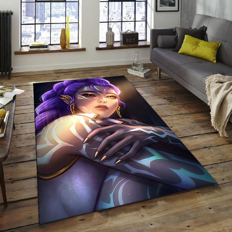 1pc KPop Demon Hunters RUMI5 Design Area Rug - Non-Slip, Soft & Cozy Floor Mat for Living Room, Bedroom, Office - Indoor/Outdoor Decorative Carpet