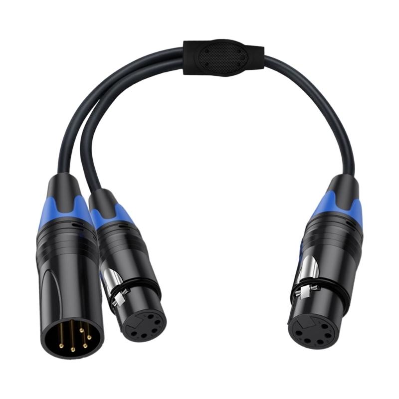 5Pin XLR Splitter Cable With 5Pin XLR Male And Female Connectors For Professional Sound Systems 50cm/19.69in