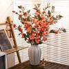 Artificial Camellia Flower Bouquet for Living Room & Dining Table Decoration - Silk Floral Arrangement Vase Ornament
