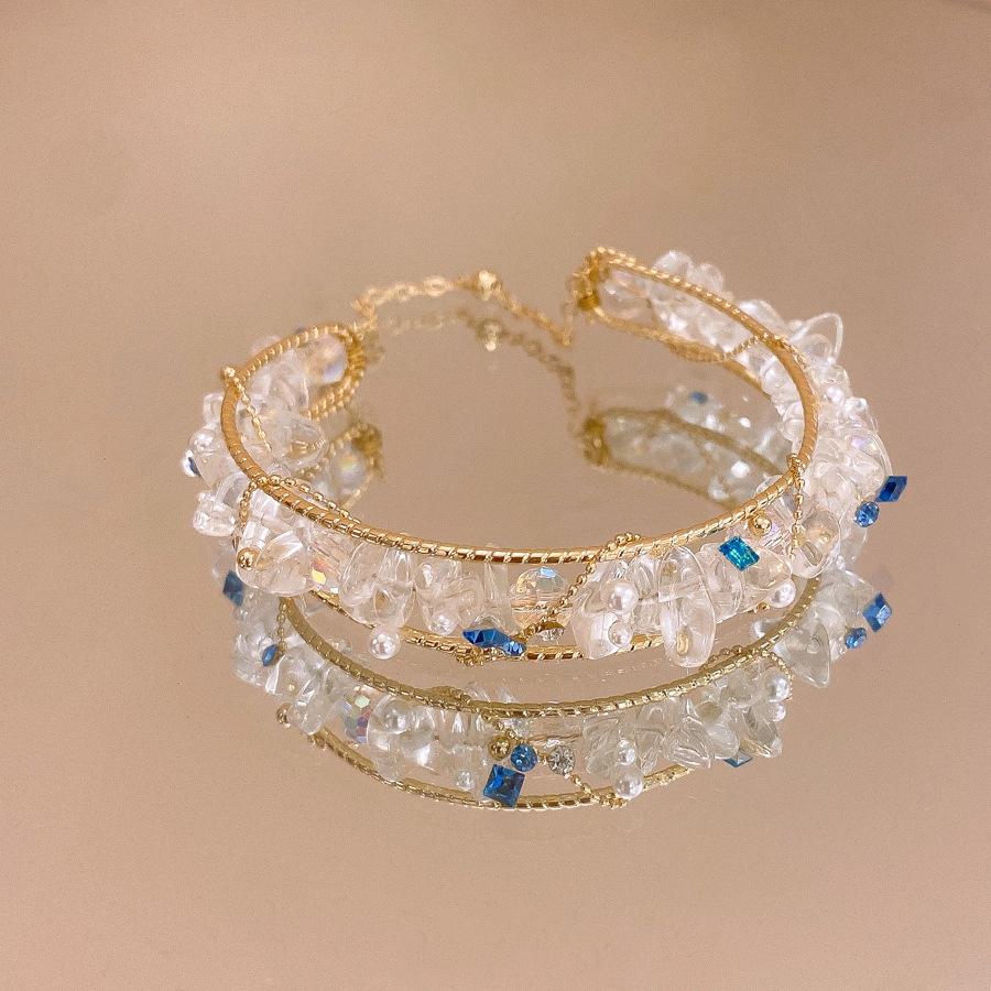 Crystal Butterfly Beaded Bracelet Women's Light Luxury Girlfriend Gift Birthday Bracelet High Value Student Party Exquisite Jewelry