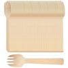 50Pcs Mini Wooden Forks, 4-Inch Disposable Forks Wooden Cutlery for Parties, Weddings & Camping