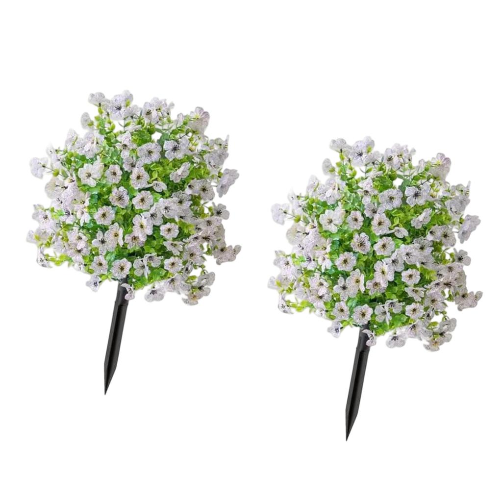 2Pcs 23.62 in Faux Flower Garden Stakes with Ground Stake Fake Outdoor Flowers Easy Install for Porch Patio Balcony Planter Yard