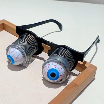 KAMMPT Funny Spring Eyeball Glasses for Kids Halloween Party Cosplay Scary Eyewear Tricky Festival Toy Eyeglasses