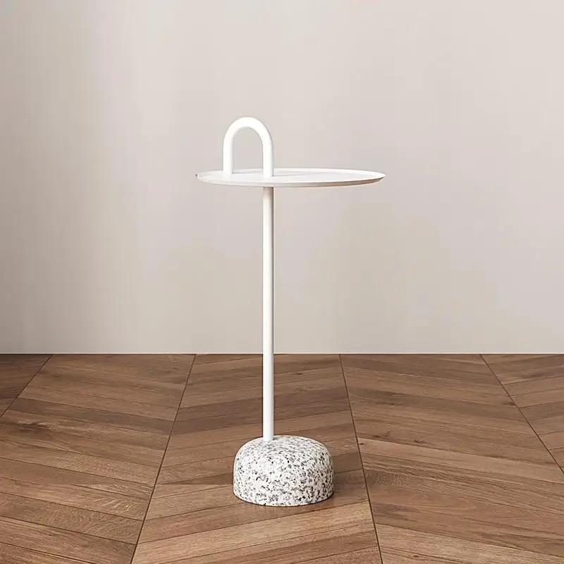 Diseño Nórdico Rock Mesa de Centro Pequeña Mesa Auxiliar para Sofá de Salón Práctica Móvil Mesa de Esquina para Apartamento Pequeño