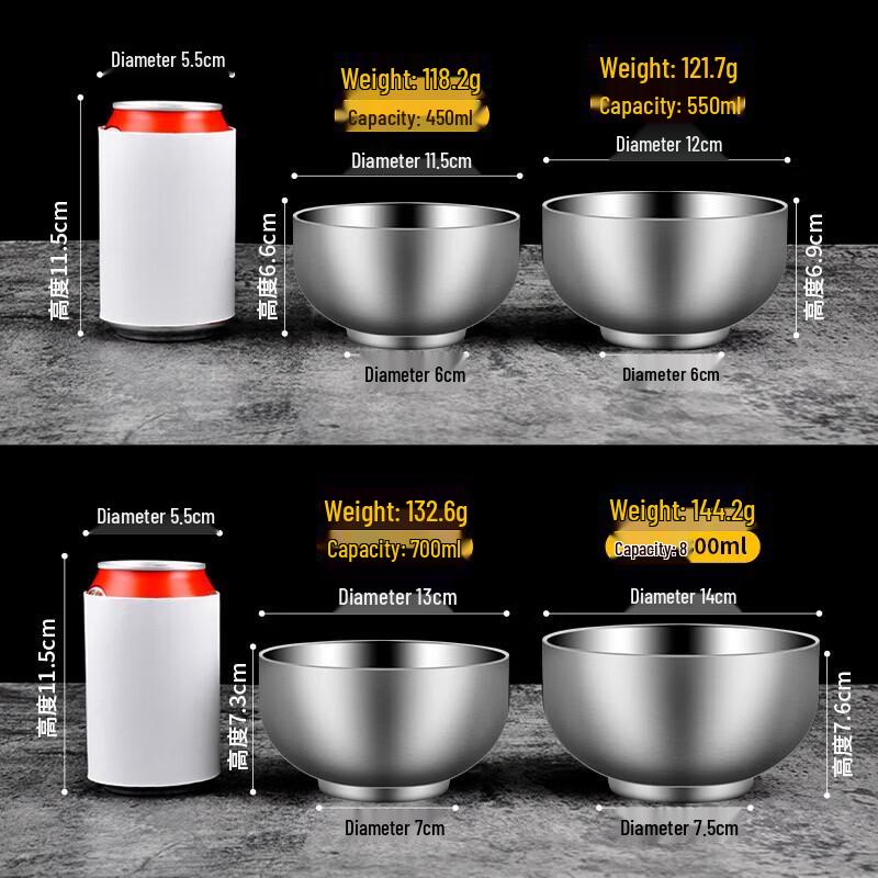 777 Stainless Steel Double Layer Insulated Bowls 11.5cm