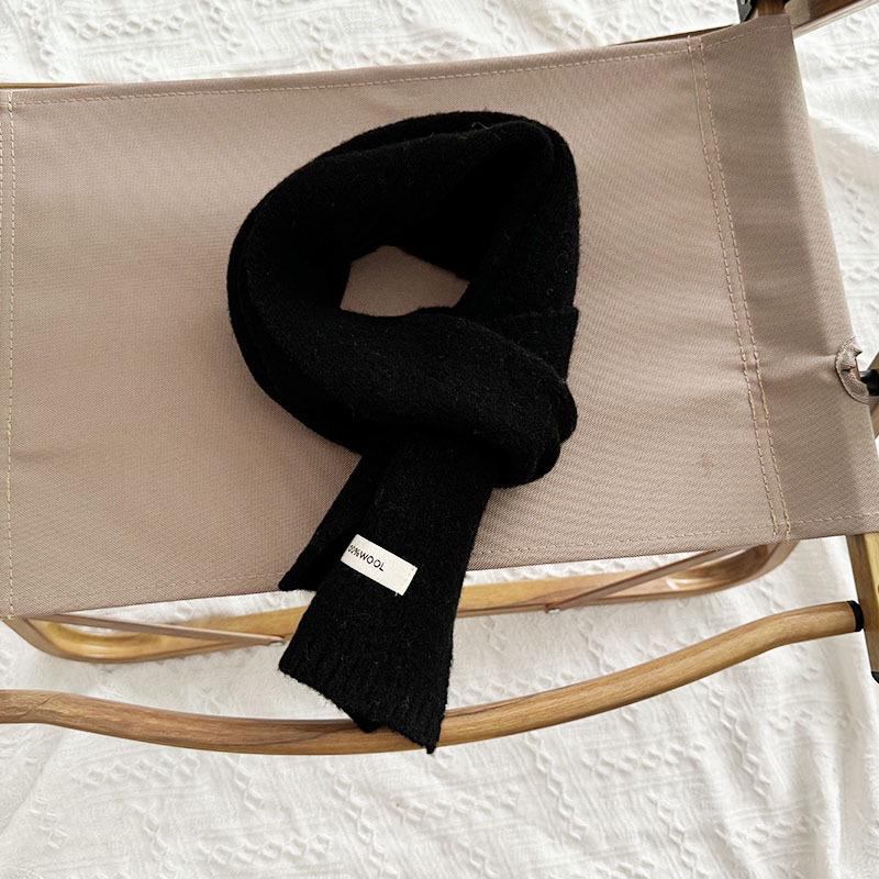 Solid Color Wool Winter Neck Gaiter: Warm, Windproof, Trendy Knit Scarf for Girls and Boys