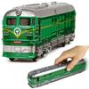 Baby Sound And Light Door Opening Green Retro Train Toys Children's Boy Simulation Universal Moving Car Plastic Model For Gifts