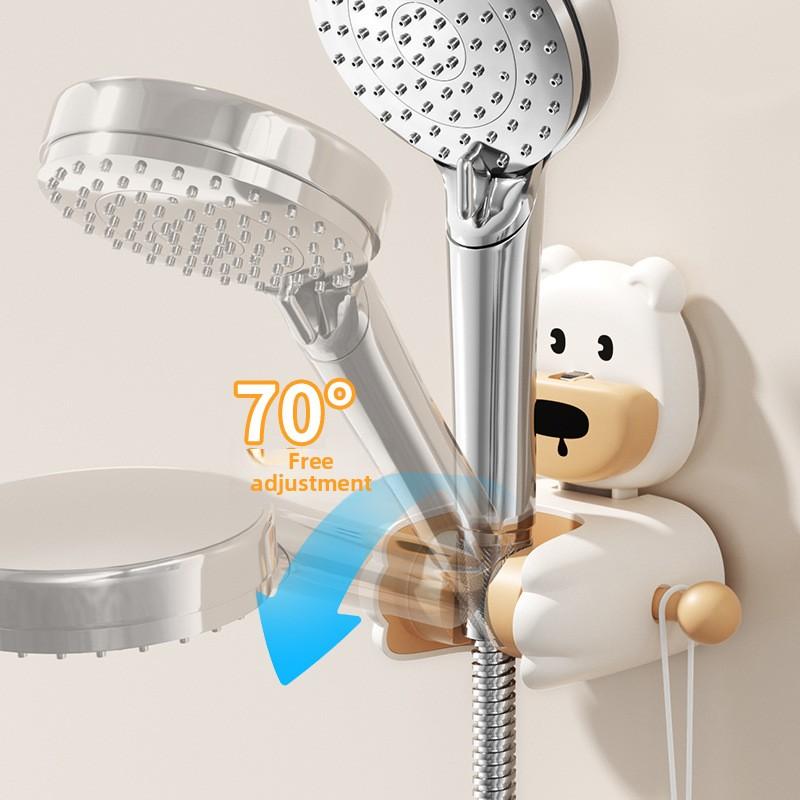 Cute Cartoon Suction Cup Shower Head Bracket Fixed Artifact Home Bathroom Punch-free Children's Shower Head Bracket Removable and Adjustable