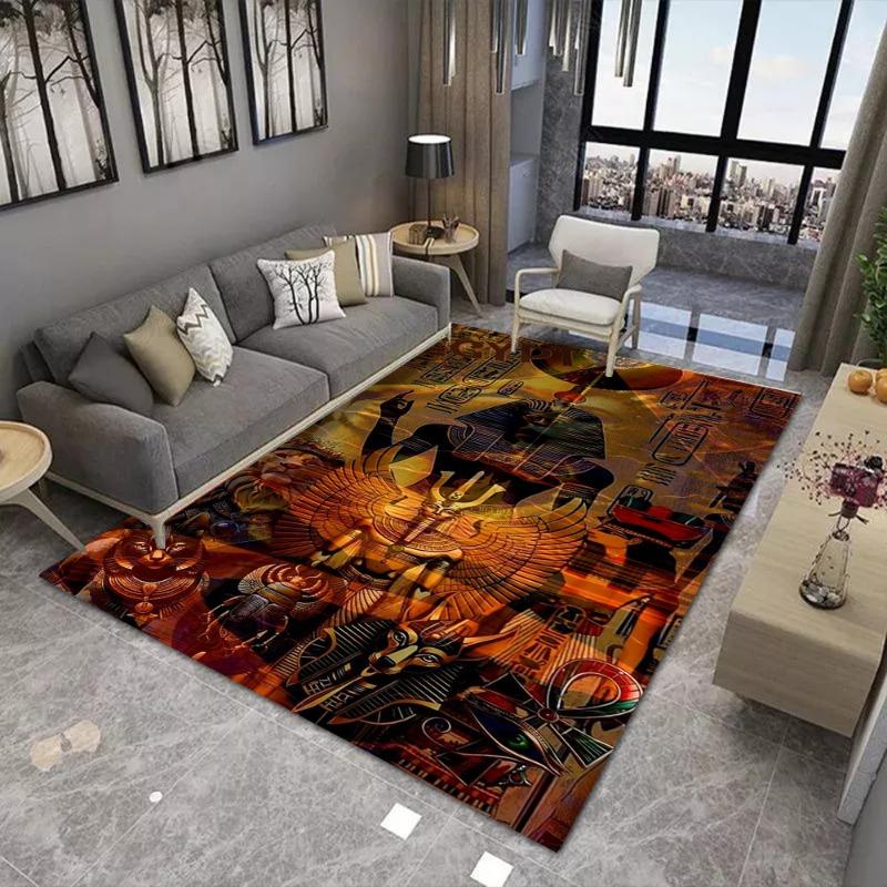 

Egyptian Totem Worship Large Area Rug Ethnic Non-Slip Wear-resistant Carpet for Living Room Bedroom Soft Floor Mat Home Decor 40x60cm