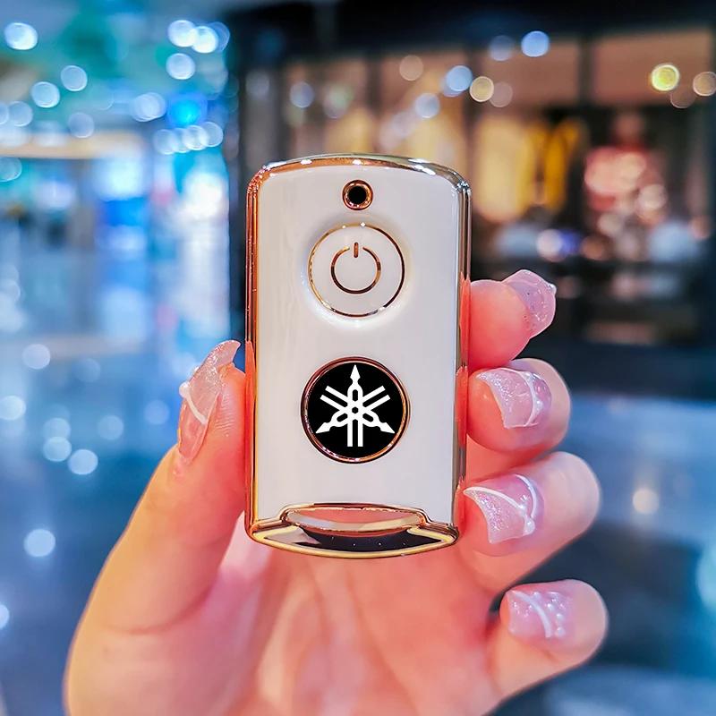 

Styling Mouldings TPU Car Key Case Cover Protect Shell Bag For Yamaha NVX NVX155 XMAX XMAX300 QBIX AEROX JAUNS 2018 2019 2Button