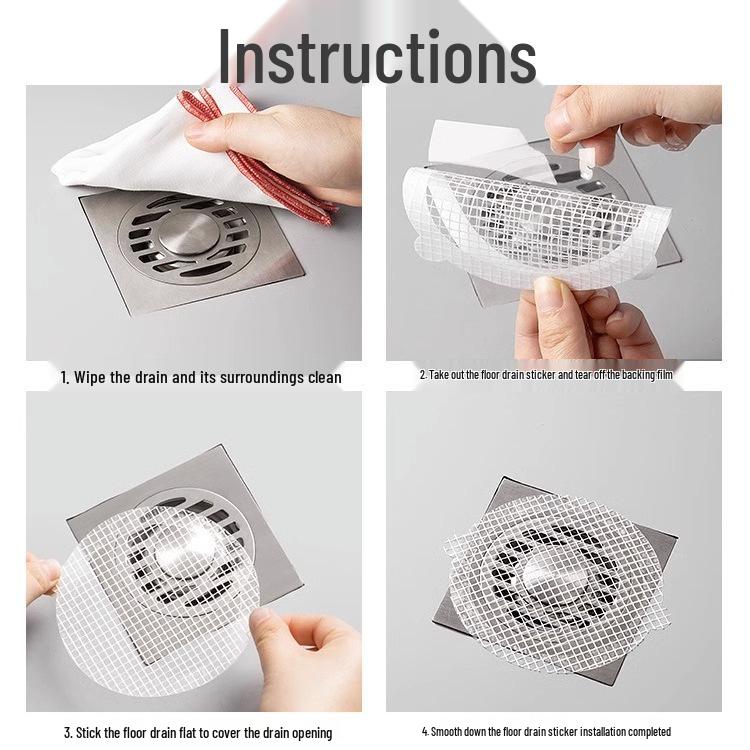 Disposable Anti-Clog Floor Drain Sticker for Kitchen & Bathroom