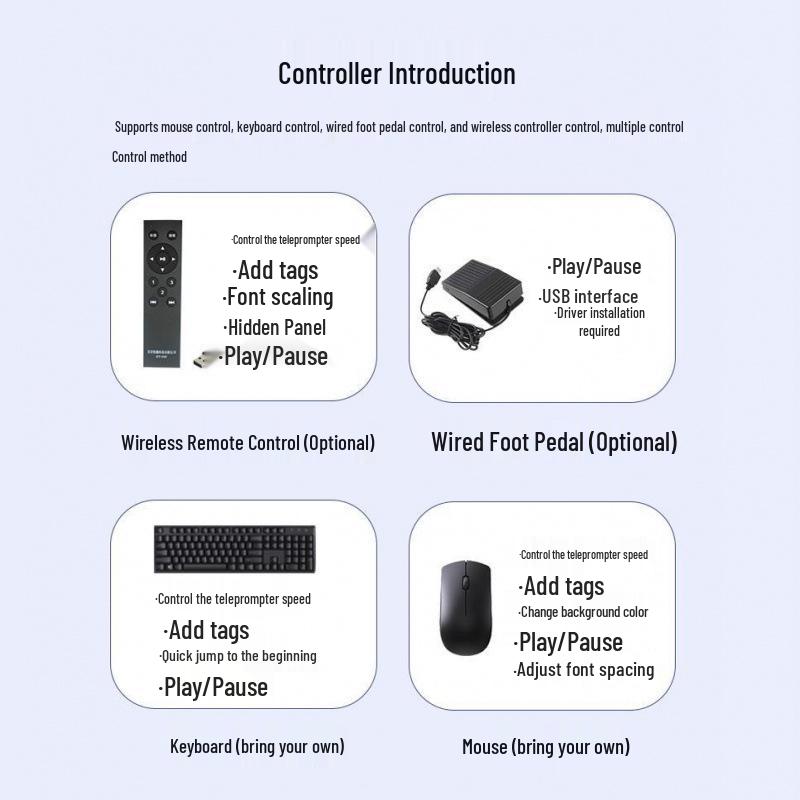 Skyhawk 22" Broadcast-Grade Teleprompter STY/HY-S2200P - Single/Dual Screen for Speech & Camera