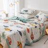 Cartoon Fish Pattern Summer Quilt 100% Cotton Soft Air Conditioning Thin Quilt for Kids Teens Home Sofa Bedroom Thin Blanket