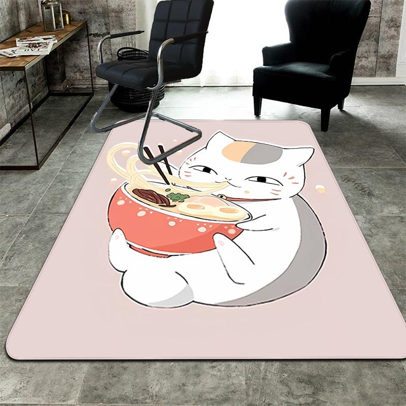 Noodle-Eating Kitten Rug Floor Mat for Living Room or Bedroom Soft and Comfortable Carpet a Gift for Birthday and Holiday.MFF0918273