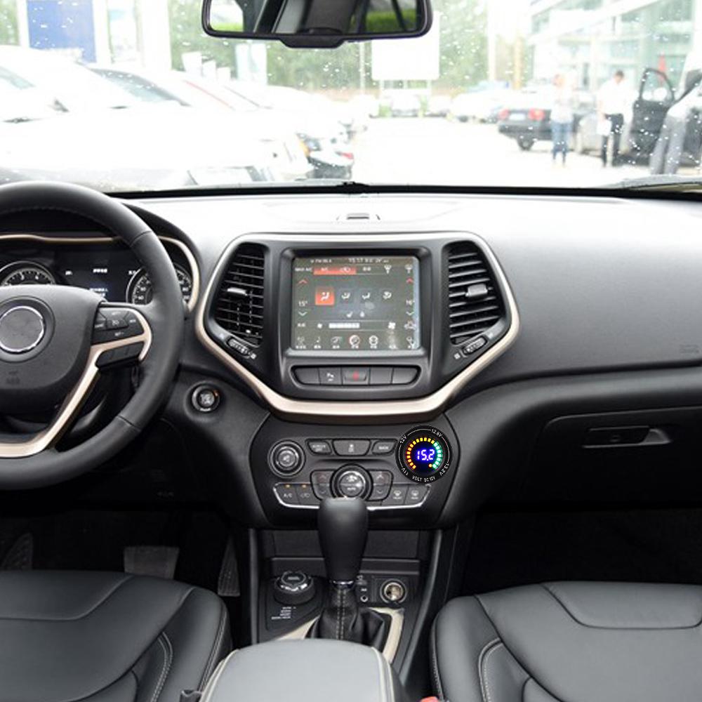 Auto Parts Voltmeter For Motorcycle Car Boat Aluminum Alloy DC 12V Digital Display Colorful Screen LED