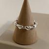 PANJBJ  925 Sterling Silver Double Layer Ring for Women Girl Gift Geometry Hollowing Out Minimalism Fashion Jewelry Wholesale