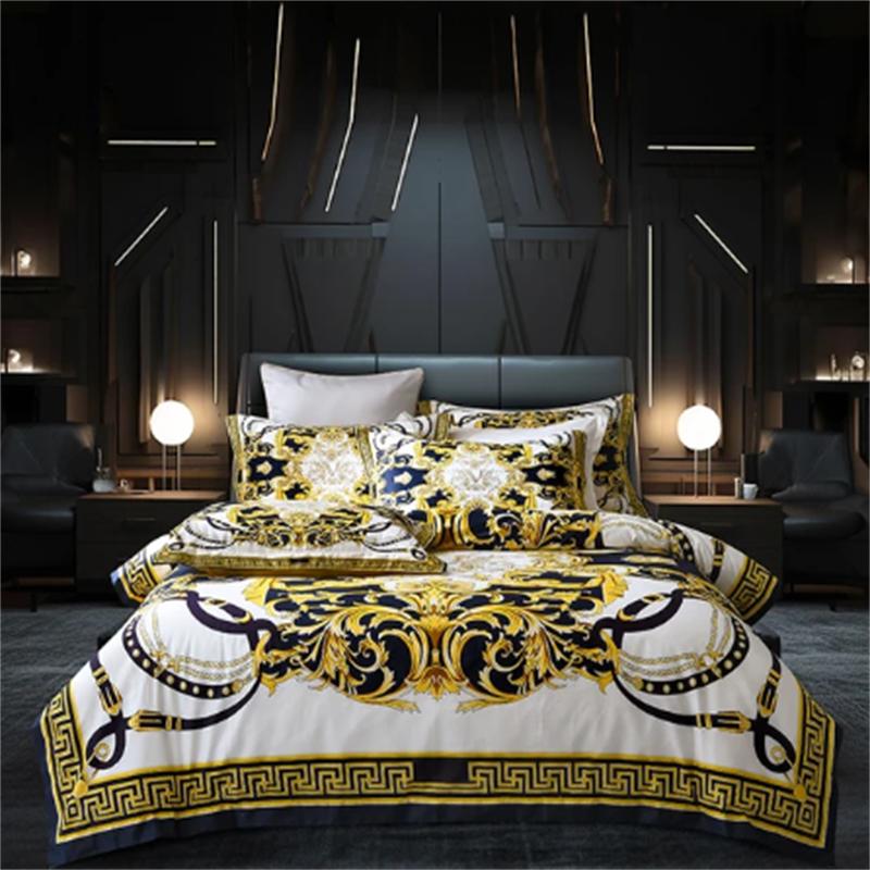 

Luxury Baroque Style Bedding Set Digital Printing Queen King Size Duvet Cover Set Linen Pillowcases Home Textile EU Single135x200cm