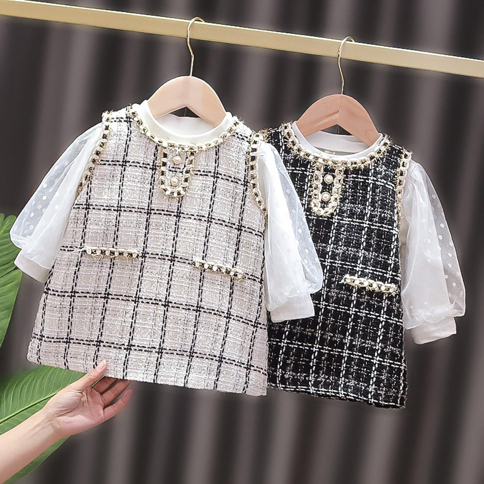 

Toddler Kids Baby Girls Lace Patchwork Dress Suspender Dress Outfits Set