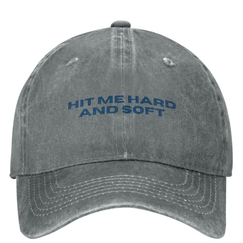 

Classic Hit Me Hard and Soft BILLIEs 2025 Baseball Caps Unisex Style Distressed Cotton Snapback Cap Outdoor Workouts Hats Cap Adjustable світло-сірий колір