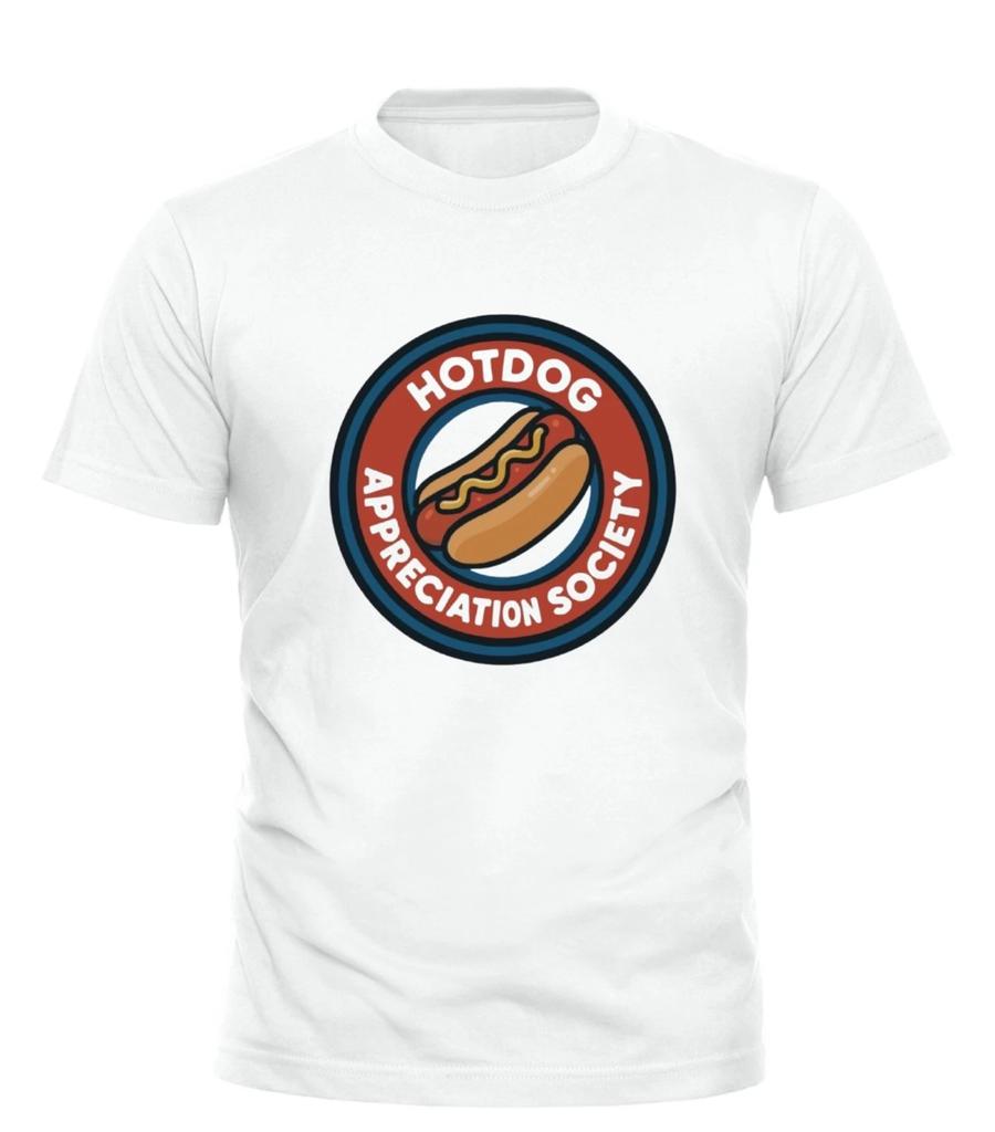 Hot Dog Appreciation Society T-Shirt Funny Foodie Unisex Sausage Gift UK