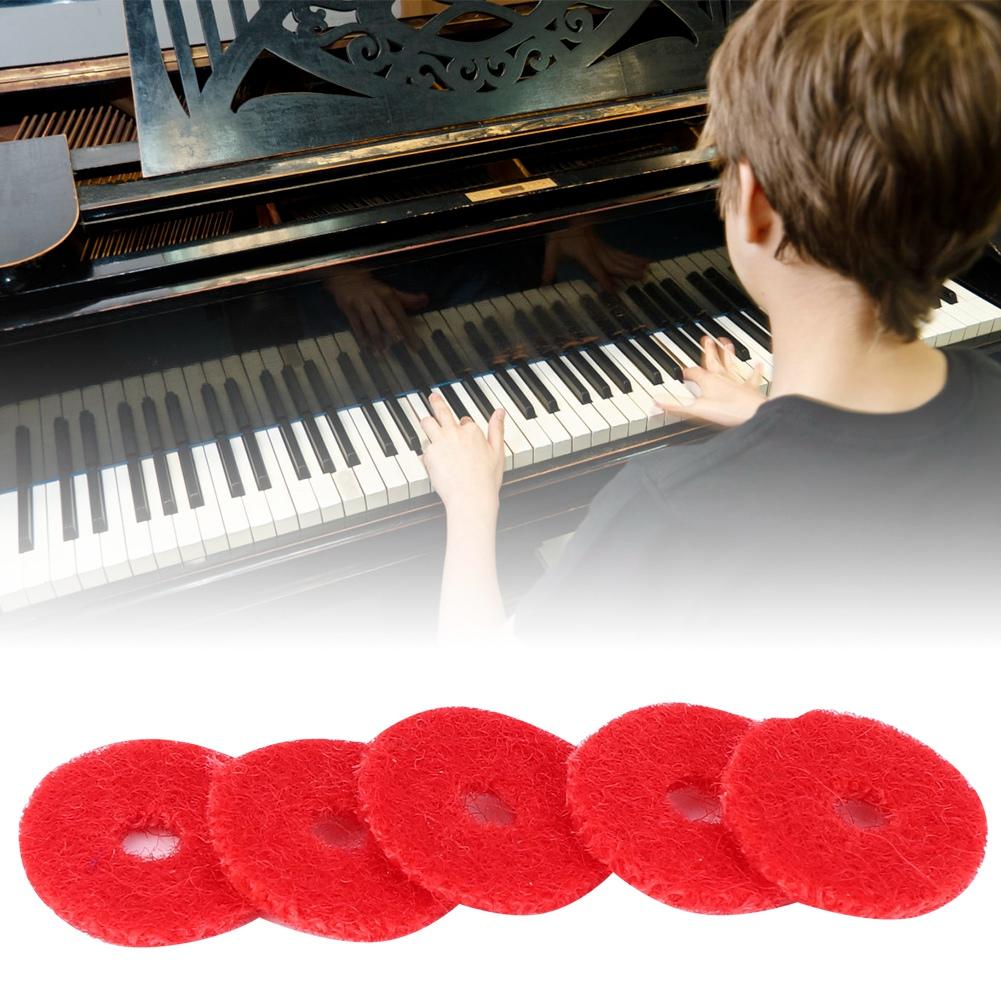 90Pcs Piano Ring Gaskets Soft Wool Small Red Tuning Tool Accessories 1mm Thickness