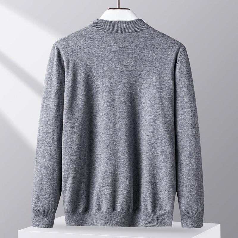 Futing Men's 100% Merino Wool Round Neck Knit Sweater