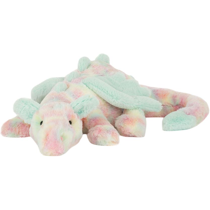 

JELLYCAT Мифическое животное Конфета Дракон Макаронс Цвет Мягкая и исцеляющая плюшевая кукла Компаньон Милая мягкая игрушка 12 см высотой 12cm