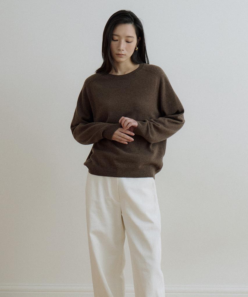 LINGSEOUL Wool Raglan Knit-Brown