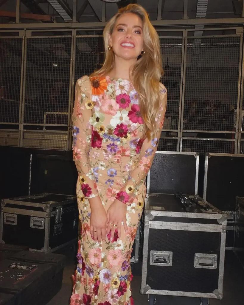 Colorful 3D Floral Embroidery Mesh Fishtail Dress - Spring/Summer