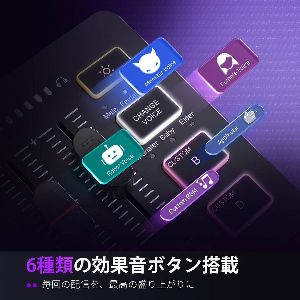 FIFINE AmpliGame SC3 Gaming Audio Audio Interface for Game Audio Mixer for RGB Voice Changer Custom Sound and XLR Connection Mixer, PC/PS4/PS5,