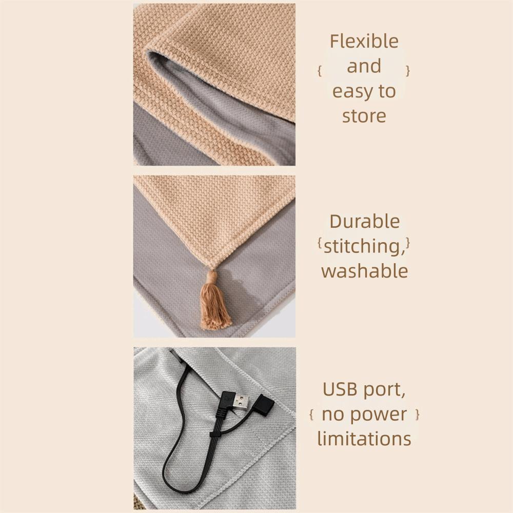 Wearable Electric Heated Blanket 3 Heating Levels Warm Heating Scarf Soft Heating Large Shawl Home