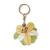 Keychain Pendant Flower Shape Bag Pendant Imitation Leather Access Control Card Holder Protective Cover Car Keychain Hanging Ornament