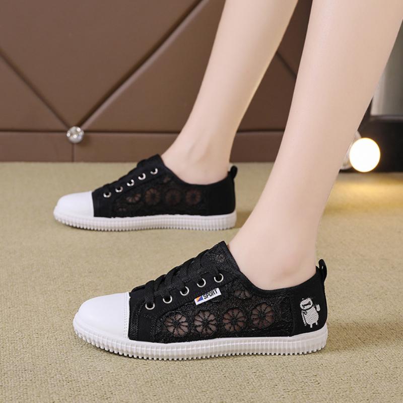 Trendy Vulcanized Shoes 2024 New Mesh Breathable Flat Sole Simple Comfortable Casual Women's Platform Sneakers Zapatos Mujer