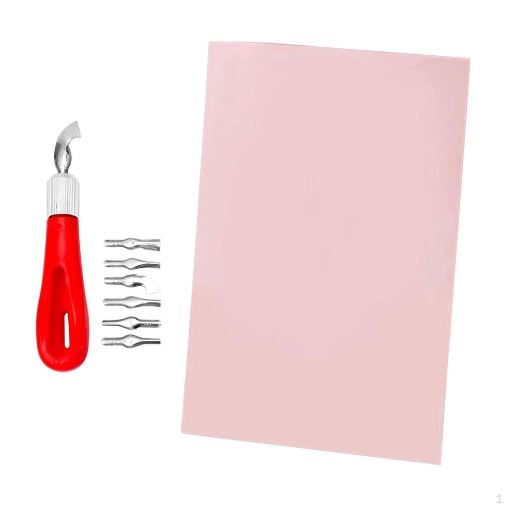 5 Pieces Rubber Carving Blocks DIY Stamp Sheet Soft Stamping Block Engraving