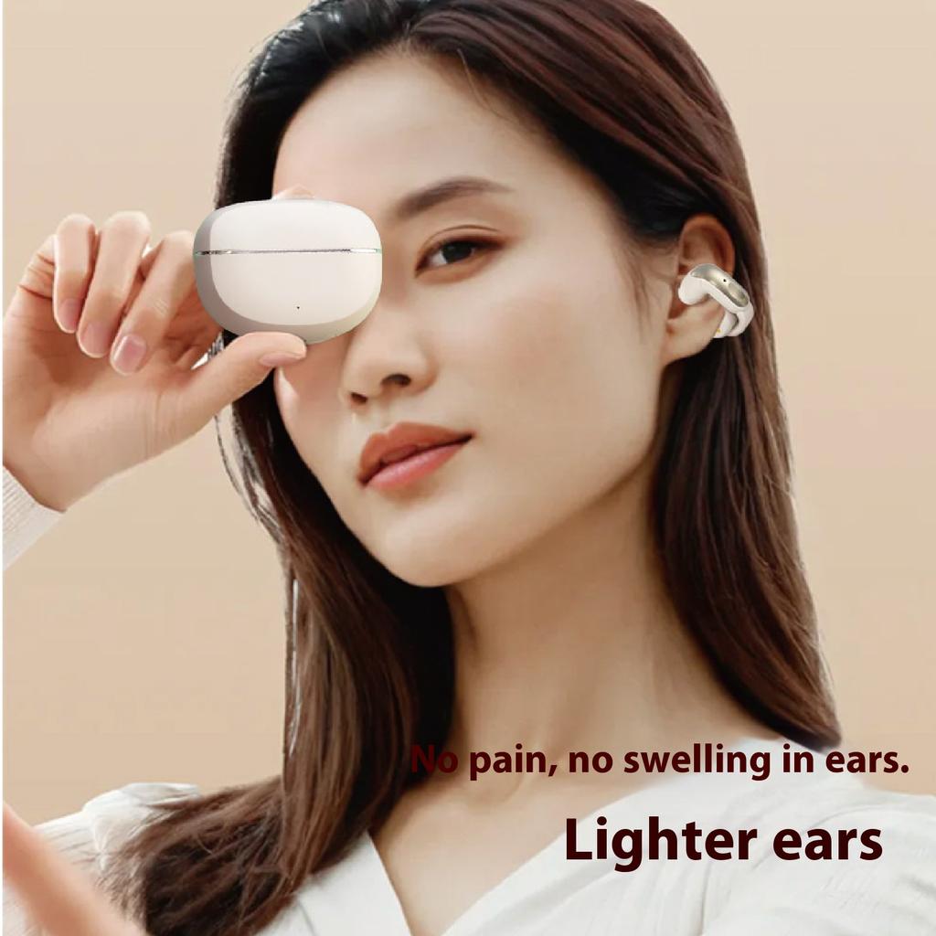 Ear Clip Bluetooth Headset Sports for Android Apple Long Battery Life Digital Display
