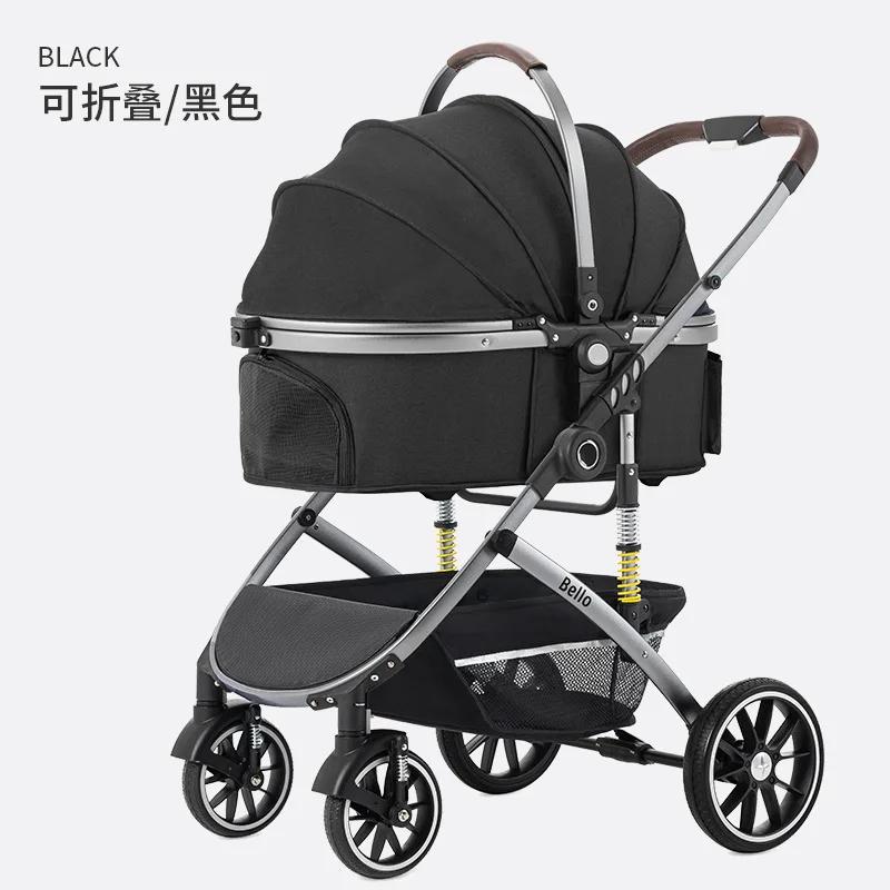 

Большие и многоразовые тележки для домашних животных, тележки для собак, спасательные собаки, четырехколесные транспортные принадлежности, ящик чёрный