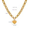 Fashion Heart Pendant Necklaces Women OT Clasp Cuban Link Chains Vintage Personalized Banquet Party Jewelry Accessories Gifts