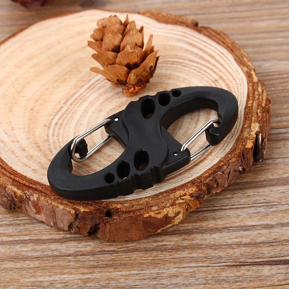 Outdoor EDC Plastic-Steel S-Hook Carabiner Hollow Design Quick-Release Keyring S-Hook Carabiner Double-Hook Keyring