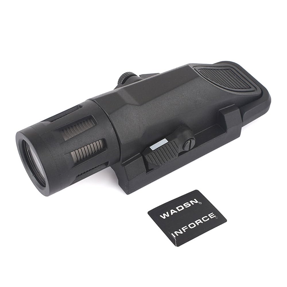

WADSN INFORCE Типу WML Компактний Збройовий Ліхтар/Ліхтарик, Сумісний з Планкою 20 мм, 400 Люмен, Тактичний Ліхтар для Ейрсофту (Чорний)
