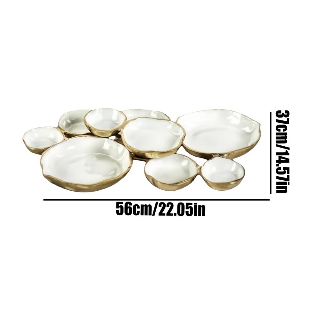 

Cluster Serving Bowls 9-Grid Plate Decorative Dessert Plate Multi Bowl Platter With Compartments For Fruit Candy Meals білий