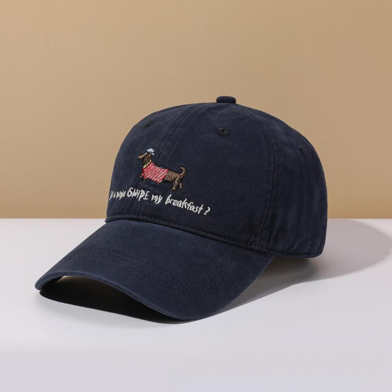 Dachshund Spring And Summer Baseball Cap Women'S Versatile Big Head Circumference Showing Face Small Cap Soft Top Hat