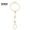 Long-lasting Shine Bracelet Eight-pointed Star Mitten Bracelet, Adjustable Chain Zinc Alloy Sexy Temperament Accessory Sparkling for