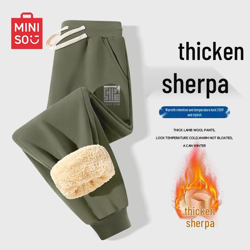 

MINISO Men s Autumn/Winter Loose Fit Ribbed Tapered Casual Pants 3XL